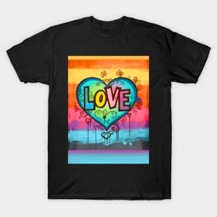 LGBTQ+ Gay Pride Month: Love No. 2 on a Dark Background T-Shirt